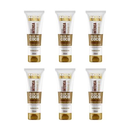 Leave-In Maxihair 250Ml Oleo De Coco Hidrat Int - Kit C/6Un - Maxi Hair Imagem de Leave-In Maxihair 250Ml Oleo De Coco Hidrat Int - Kit C/6Un