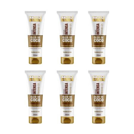 Leave-in Maxihair 250ml Oleo de Coco Hidrat Int - Kit C/6un - Maxi Hair Imagem de Leave-in Maxihair 250ml Oleo de Coco Hidrat Int - Kit C/6un