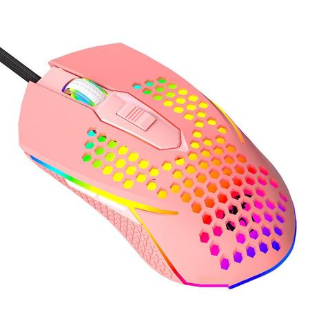 Imagem de LEAVEN S50 6 RGB iluminado com fio Gaming Mouse (rosa)