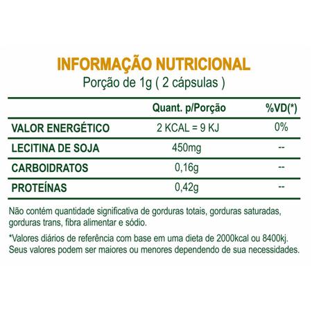 Imagem de Lecitina de Soja Suplemento Alimentar Natural 100% Puro Original Natunéctar 60 Capsulas