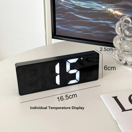 Imagem de Led relógio de cabeceira inteligente despertador digital mesa mesa de trabalho eletrônico relógio snooze funtion usb aco