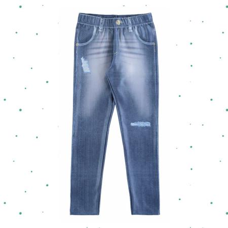 Calça de cheap malha imitando jeans