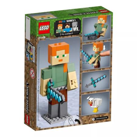 Imagem de Lego 21149 Minecraft  - Bigfig - Alex Gigante E Galinha  - 160 peças