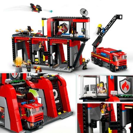 Imagem de LEGO City Quartel e Caminhão dos Bombeiros Conjunto 60414