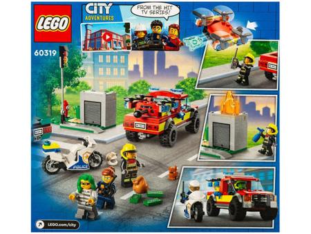 Imagem de LEGO City Resgate dos Bombeiros e Perseguição - de Polícia 295 Peças 60319