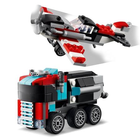 Imagem de LEGO Creator 3 em 1 - Caminhão de Plataforma com Helicóptero - 270 Peças - 31146