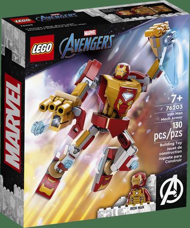 Lego Super Heroes Marvel Armadura Robô do Homem de Ferro 76203 130 Peças  Pronta Entrega