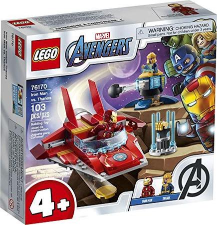 Imagem de LEGO Marvel Vingadores Homem de Ferro vs. Thanos 76170 Cool, Brinquedo de Construção de Super-Herói Colecionável para Crianças Com Marvel Vingadores Homem de Ferro e Minifiguras de Thanos, Novas 2021 (103 Peças)