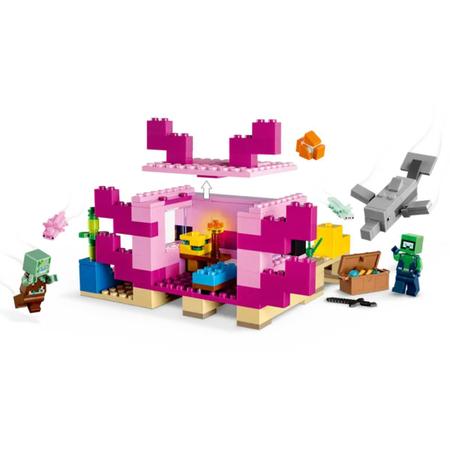 Lego Minecraft 242 peças - A Casa do Axolotl - 21247 Lego - Real Brinquedos