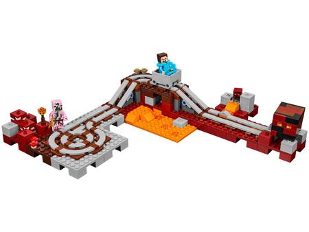 Imagem de LEGO Minecraft A Ferrovia de Nether 387 Peças