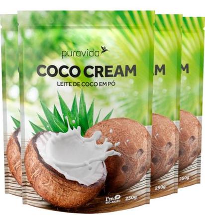 Leite De Coco Em Pó Coco Cream 4 X 250g Puravida Imagem de Leite De Coco Em Pó Coco Cream 4 X 250g Puravida
