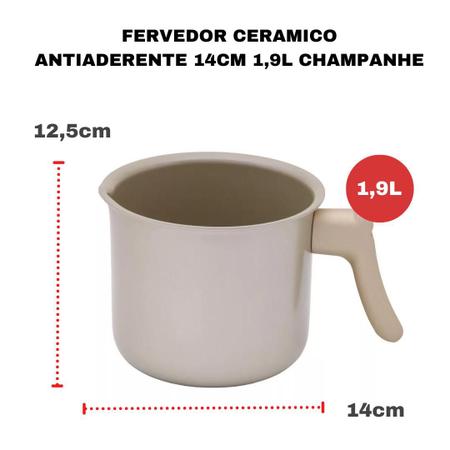 Imagem de Leiteira Fervedor Antiaderente 14cm Aluminio Caneco 1,9 Litros