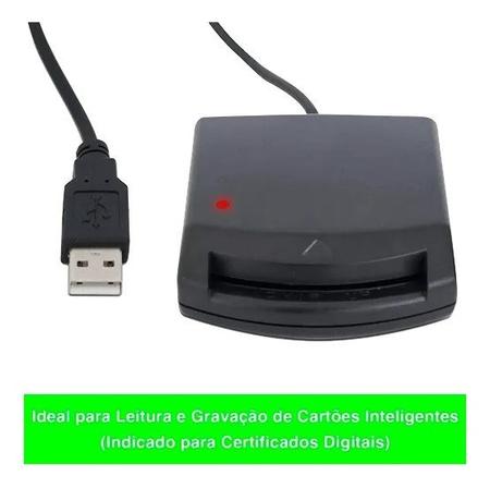 Imagem de Leitor de Cartão Smart Card Certificado Digital ATM via USB