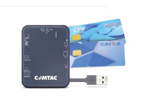 Imagem de Leitor de Cartões SmartCard Comtac Certificado Digital USB 2.0/SD/MICROSD Preto