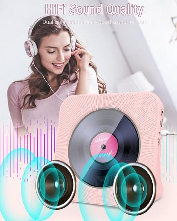 Imagem de Leitor de CD Greadio Portátil Bluetooth 5.0 com alto-falante