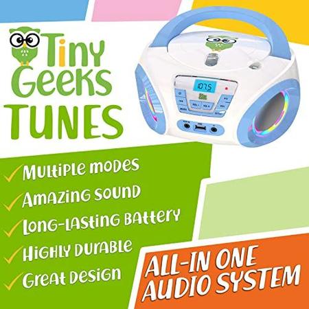 Imagem de Leitor de CD Kids Boombox: rádio FM, baterias - azul