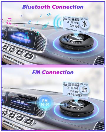 Imagem de Leitor de CD portátil ARAFUNA Bluetooth com rádio FM 2000mAh