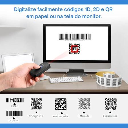 Imagem de Leitor De Código De Barras Qr Code 1D 2D Portátil bluetooth