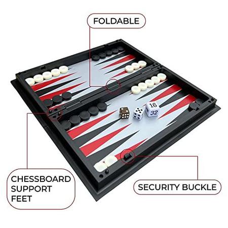 Leksak Jogos 10'' Xadrez Magnético Damas Gamão Conjunto 3 em 1 - Jogos de  Tabuleiro de Viagem Portable Case Folding Board - Conjunto de Xadrez  Iniciante para Crianças e Adultos - 30