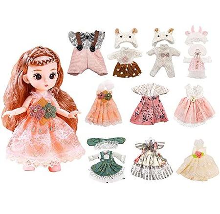 Mini Boneca Com Roupa - Boneca pequena  Acessórios para bonecas, roupas  boneca para aniversário meninas, dia das crianças Littryee : :  Brinquedos e Jogos