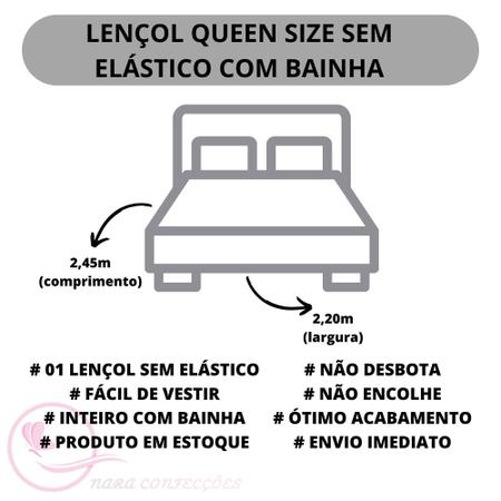 Imagem de Lenço Casal Queen Avulso Liso Com Bainha Sem Elástico Linha BASIC 01 Peça Cama Box Microfibra