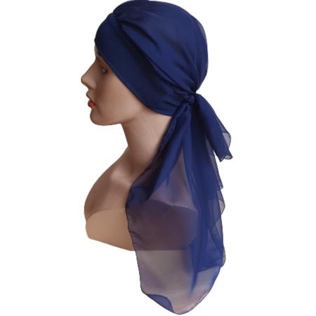 Durag Feminina Azul Escuro Com Flores