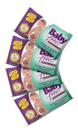 Imagem de Lenço (toalha) Umedecida Baby Free com 300 unidades (6 pacotes)