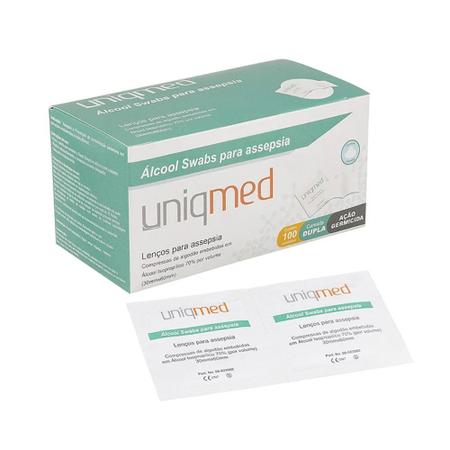 Imagem de Lenço Umedecido Com Álcool 70% Swab cx c/ 100 - Uniqmed