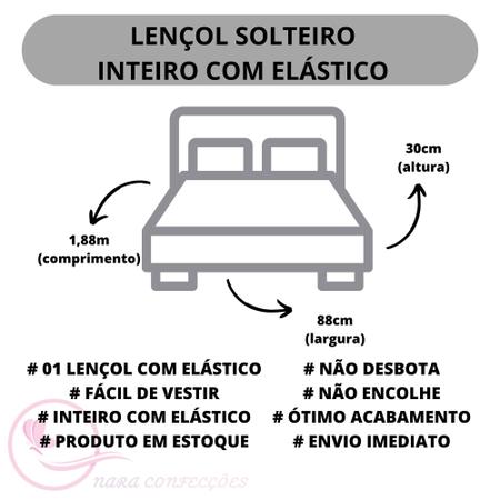 Imagem de Lençol Cama Box Solteiro 01 Peça Avulso Microfibra Premium com Elástico 150 Fios