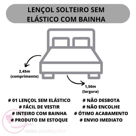 Imagem de Lençol Cama Box Solteiro 01 Peça Avulso Microfibra Premium Sem Elástico 150 Fios