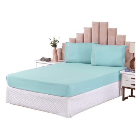 Lençol Cama de Casal Padrão Micropercal 138X188X30 400 fios - Serena Decor Imagem de Lençol Cama de Casal Padrão Micropercal 138X188X30 400 fios