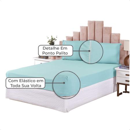 Lençol Cama de Casal Padrão Micropercal 138X188X30 400 fios - Serena Decor Imagem de Lençol Cama de Casal Padrão Micropercal 138X188X30 400 fios