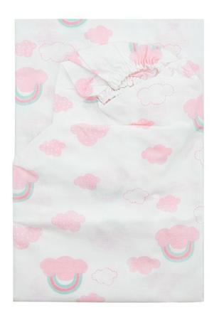 Imagem de Lençol Para Berço Americano Bebe  Menina Elástico Avulso  Kit C/2 Un Rosa liso e estampado
