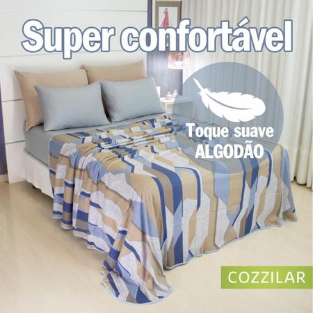 Imagem de Lençol Para Cobrir Casal Malha 100% Algodão Estampado