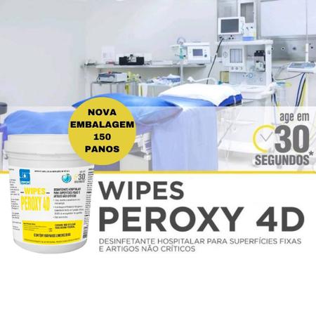 Imagem de Lenços Umedecidos Desinfetante Wipes Peroxy 4d Nova Embalagem 150 Unidades