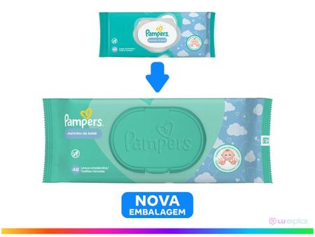 Imagem de Lenços Umedecidos Pampers Cheirinho de Bebê - 48 Unidades