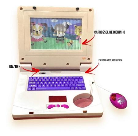 Imagem de Leptop Notebook Infantil Toca Musica E Luz Brinquedo Educativo Portatil