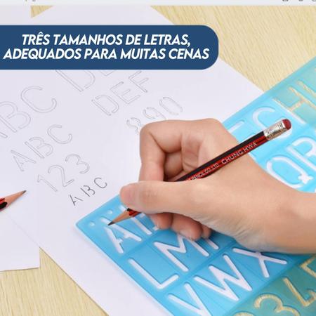 Kit normógrafo - letras e numeros vazados - Acrinil em Promoção na  Americanas