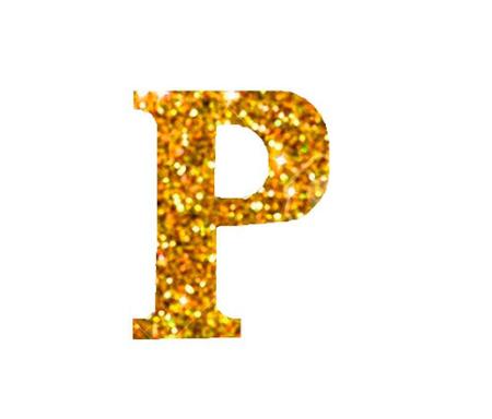 Imagem de Letra P Em Eva Dourado Com Glitter Piffer