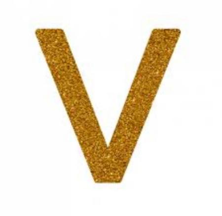 Imagem de Letra V Em Eva Dourado Com Glitter Piffer