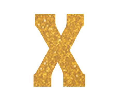 Imagem de Letra X Em Eva Dourado Com Glitter Piffer