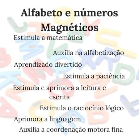 Imagem de Letras e Números Magnéticos - Alfabeto Infantil Imã - Cores Sortidas - 3cm x 2cm