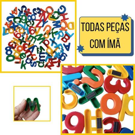 Letras e Números Magnéticos - Alfabeto Infantil Imã - Cores Sortidas - 3cm x 2cm - Fenícia Imagem de Letras e Números Magnéticos - Alfabeto Infantil Imã - Cores Sortidas - 3cm x 2cm