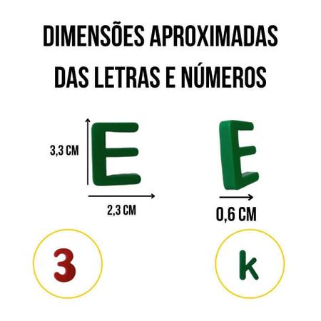 Letras e Números Magnéticos - Alfabeto Infantil Imã - Cores Sortidas - 3cm x 2cm - Fenícia Imagem de Letras e Números Magnéticos - Alfabeto Infantil Imã - Cores Sortidas - 3cm x 2cm