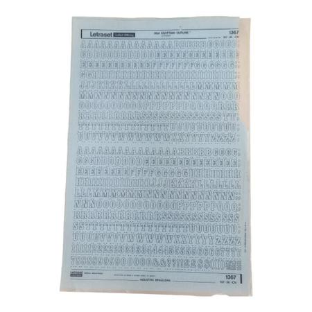 Imagem de Letraset Decalque 25 X 38Cm Letras Adesivas 8,8Mm Altura