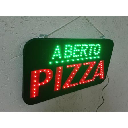 Imagem de Letreiro de LED placa aberto/pizza