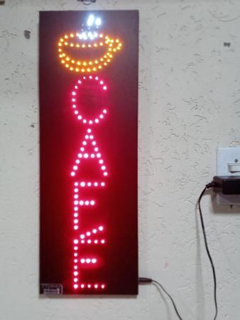 Imagem de Letreiro de LED placa café com xicara