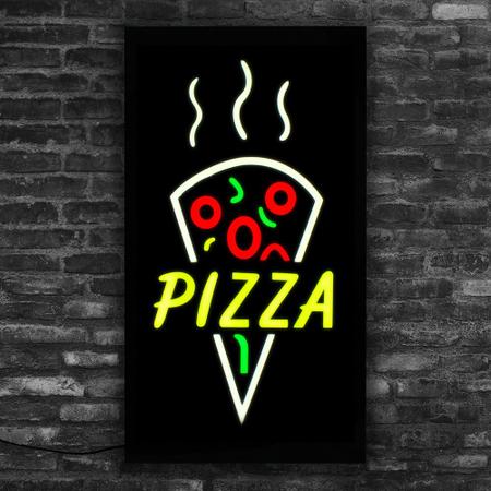 Imagem de Letreiro Em Led 44cm x 24cm Painel Placa Luminosa Escrito Pizza