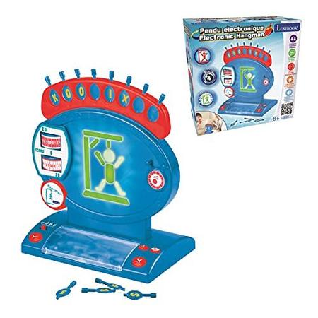 Imagem de LEXiBOOK Jogo de Forca Eletrônica, Jogo de Tabuleiro Infantil e Familiar, Ortografia e Vocabulário, Efeitos de Luz e Som, 2 Jogadores, Azul / vermelho, JG800US