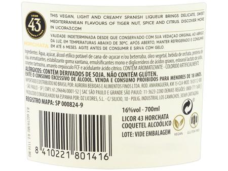 Diego Licor 700ml Licor Zamora - Magazine Luiza Horchata Horchata 43 -